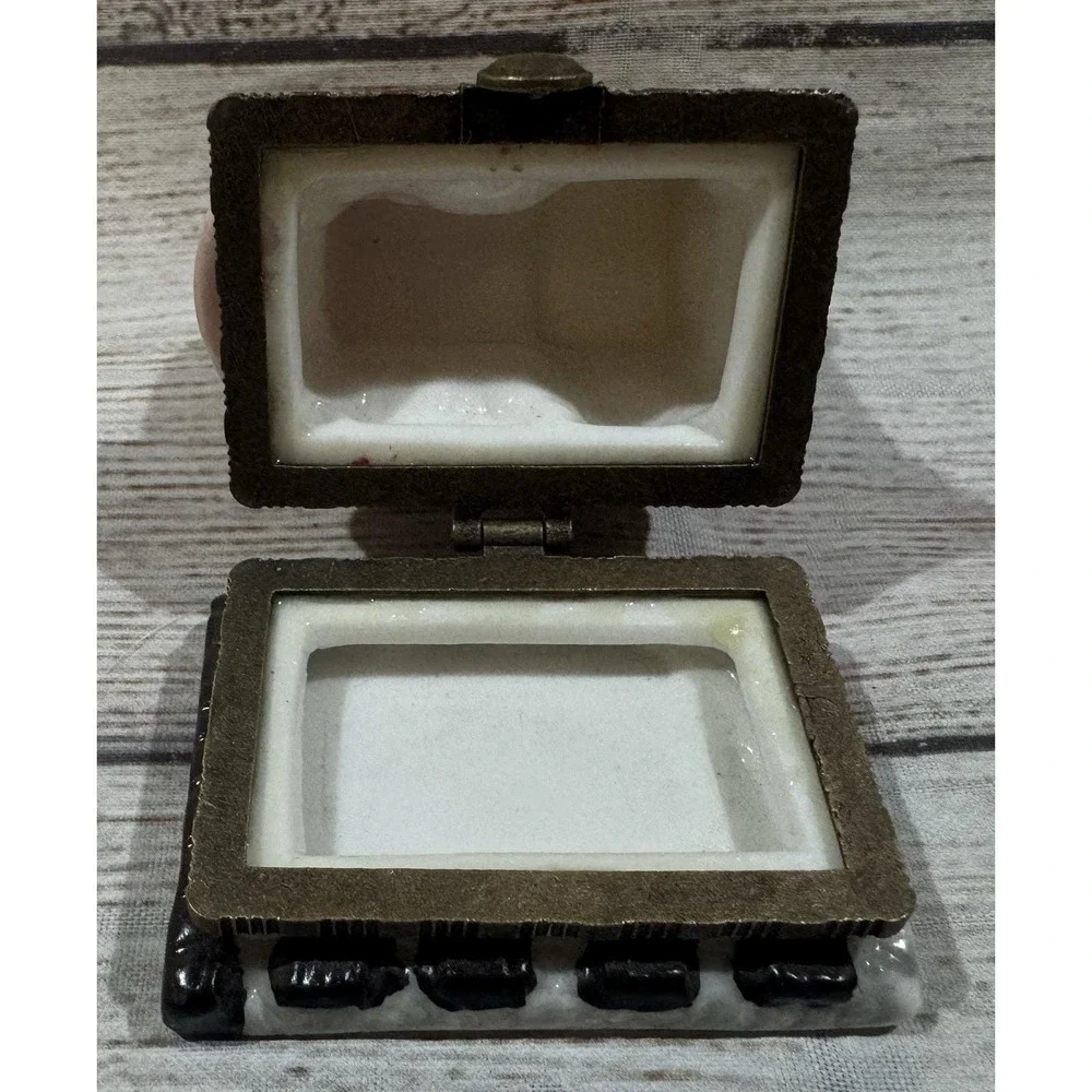 Trinket Box Steam Engine Shape Ceramic Hinged Keepsake Box Colorful Train T12